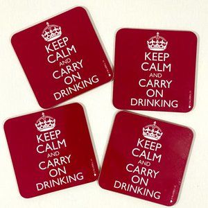 Keep Calm and Keep on Drinking Set of 4 Coasters